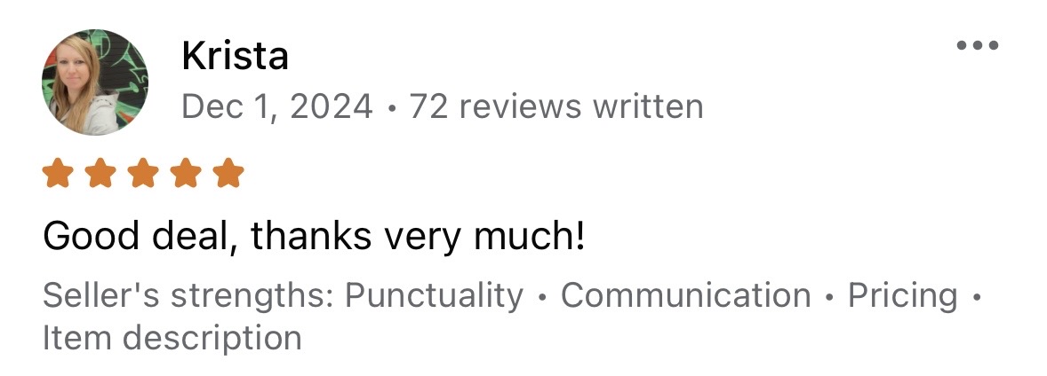 Facebook Marketplace customer review